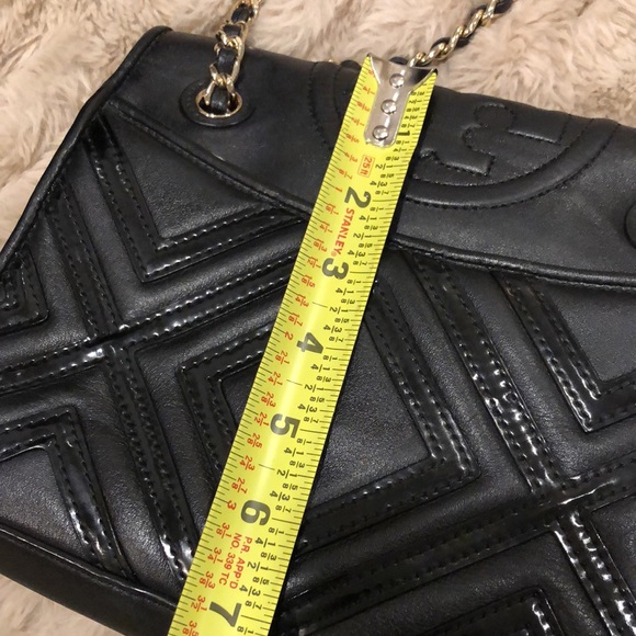 TORY BURCH Black Fleming Geo Diamond Quilted Crossbody Shoulder Bag Clutch - Picture 13 of 17